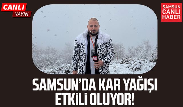 Samsun Canik'te kar yağışı etkili oluyor