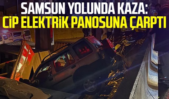 Samsun yolunda kaza: Cip elektrik panosuna çarptı