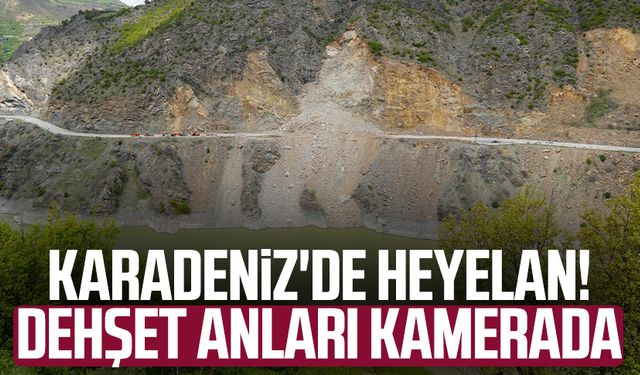 Karadeniz'de heyelan! Dehşet anları kamerada