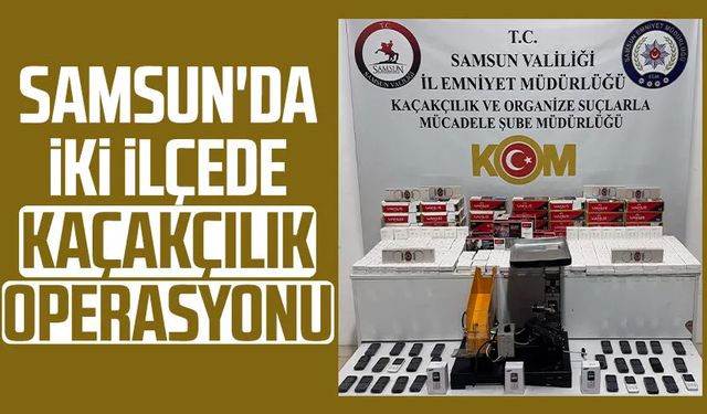Samsun'da iki ilçede kaçakçılık operasyonu