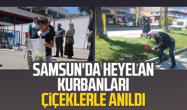 Samsun'da heyelan kurbanları çiçeklerle anıldı