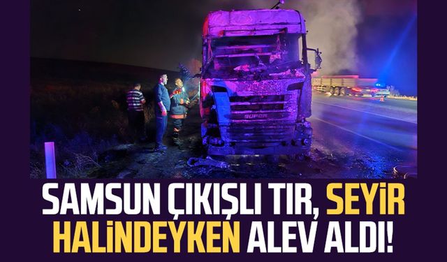 Samsun çıkışlı tır, seyir halindeyken alev aldı!