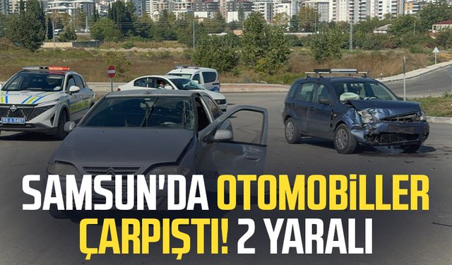 Samsun'da otomobiller çarpıştı! 2 yaralı