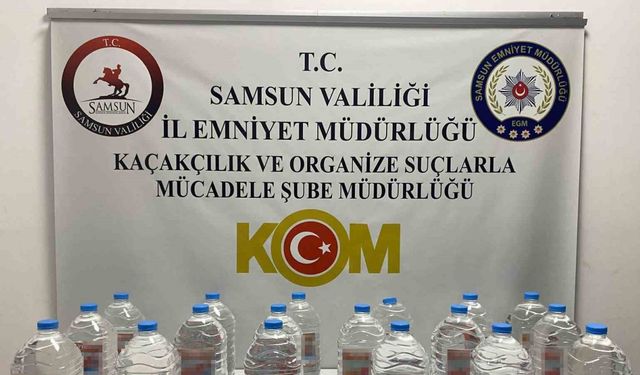 Samsun’da 90 litre etil alkol ele geçirildi