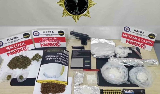 Samsun’da uyuşturucu ve silah ele geçirildi