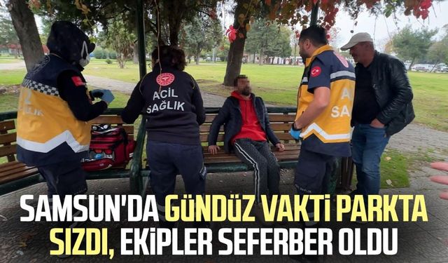 Samsun'da gündüz vakti parkta sızdı, ekipler seferber oldu