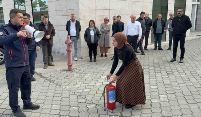 Samsun Adliyesi’nde yangın söndürme tatbikatı