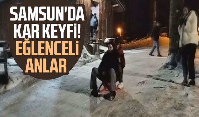 Nebiyan Dağı beyaza büründü, çocuklar gibi eğlendiler