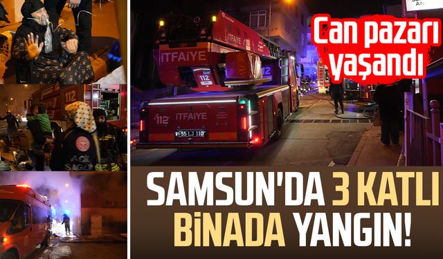 Samsun'da bina yangınında can pazarı: 8 kişi dumandan etkilendi
