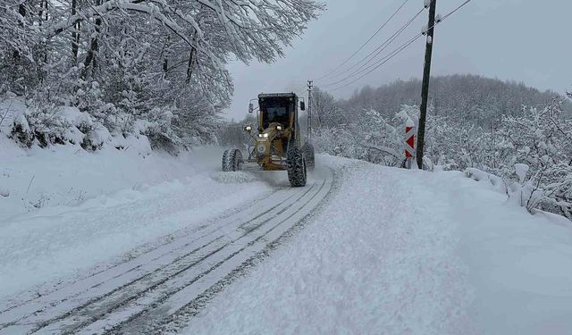 Kavak'ta karla mücadele