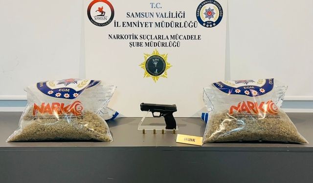 Samsun'da uyuşturucu ve ruhsatsız silah ele geçirildi