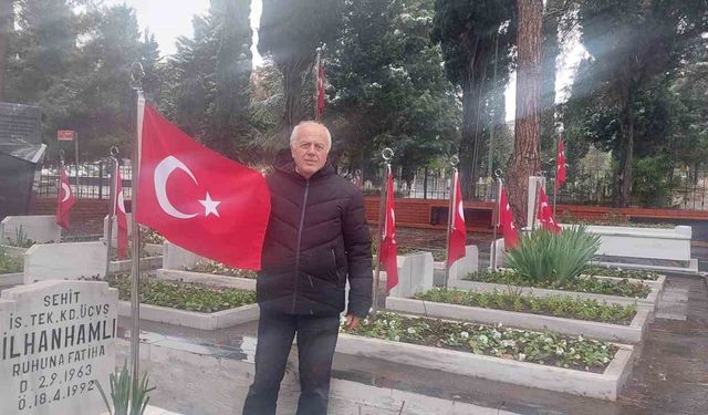 Yeni yılın ilk gününde şehit kardeşini yalnız bırakmadı