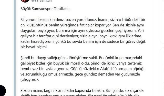 Yüksel Yıldırım: 'Bembeyaz bir sayfa açıyoruz'