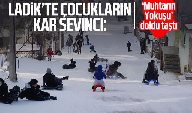 Ladik’te çocukların kar sevinci: Muhtarın Yokuşu doldu taştı
