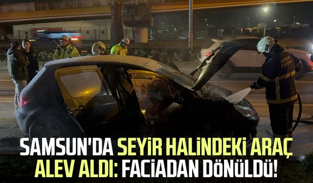 Seyir halindeki otomobil alev aldı, facia kıl payı atlatıldı