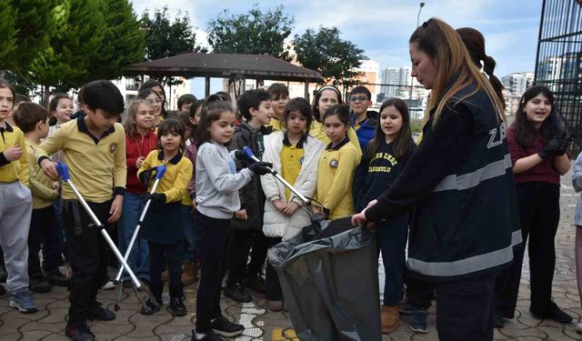 Atakum'da çocuklardan çevre temizliği konusunda anlamlı etkinlik