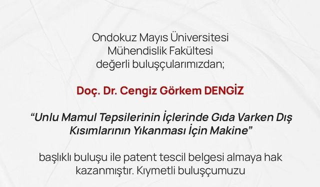 OMÜ'den iki yeni patent: Tepsilerde hijyen ve elektrokromik ölçümde yenilik