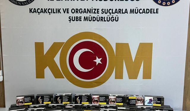 Samsun'da 11 bin 200 adet makaron ele geçirildi