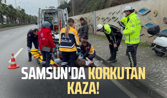 Samsun'da motosikletli genç kadın yaralandı