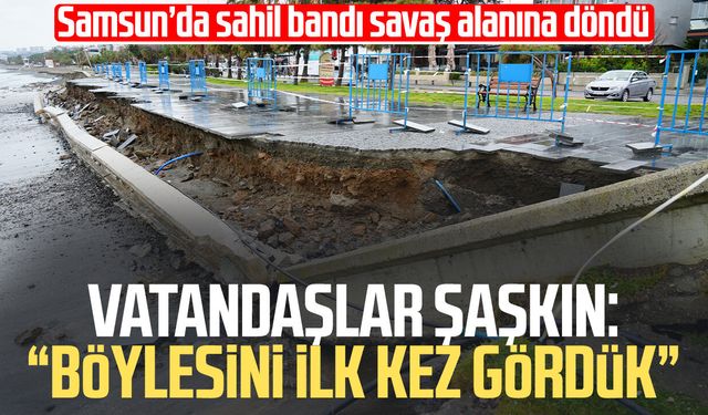 Karadeniz'de dev dalgalar sahili yıktı geçti