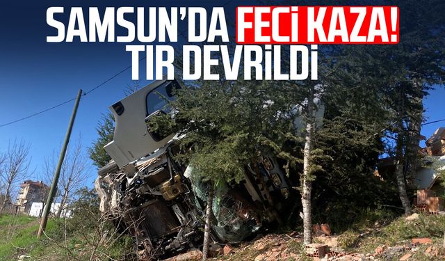 Çay yüklü tır devrildi: 1 yaralı