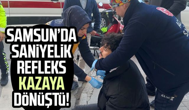 Samsun'da otomobile çarpmamak isterken düşen motosiklet sürücüsü yaralandı