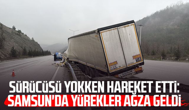 Park halindeki tır kendi kendine hareket etti: Faciadan dönüldü