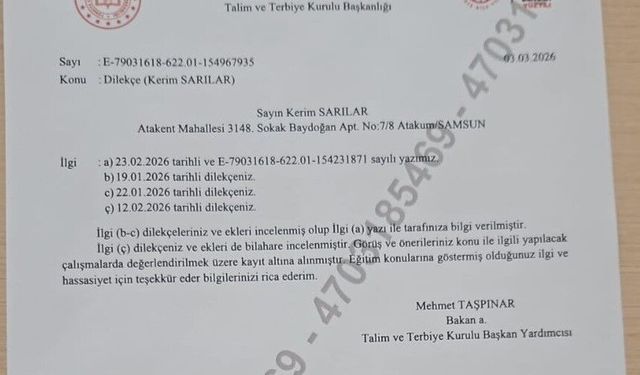 MEB'den 'Sarılılar Teoremleri' başvurusuna cevap