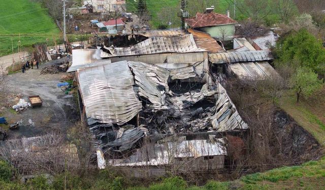 Muz deposundaki yangının zararı gün ağarınca ortaya çıktı