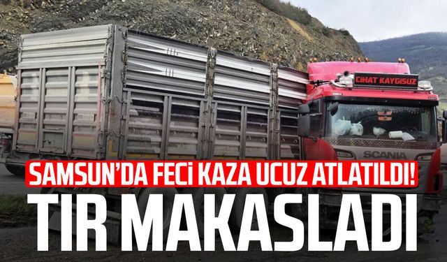 Tır makasladı: Sürücü yaralandı