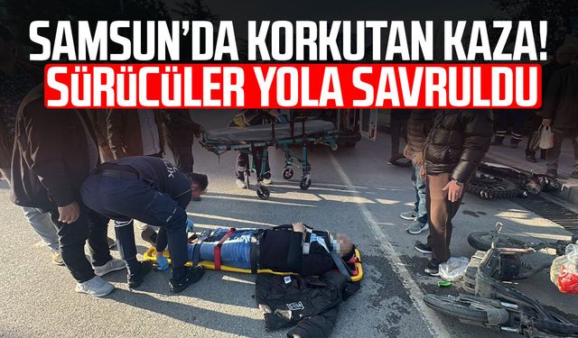 Samsun'da motosiklet ile elektrikli scooter çarpıştı: 2 yaralı