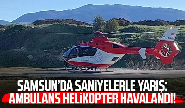 Ambulans helikopter kalp krizi geçiren hasta için havalandı