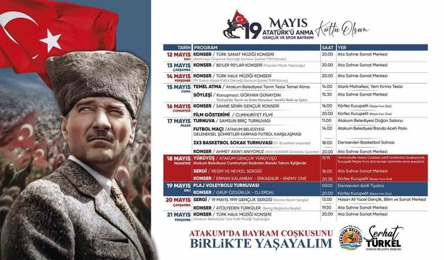19 Mayıs gençleri Atakum'da buluşacak