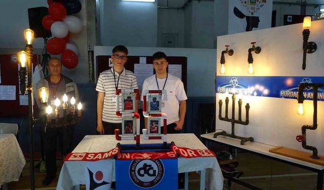 Meslek lisesi öğrencileri atık boruları sanata dönüştürdü