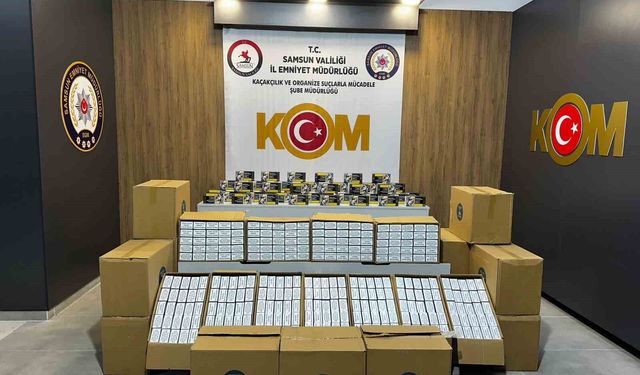 Samsun'da 410 bin adet kaçak makaron ele geçirildi