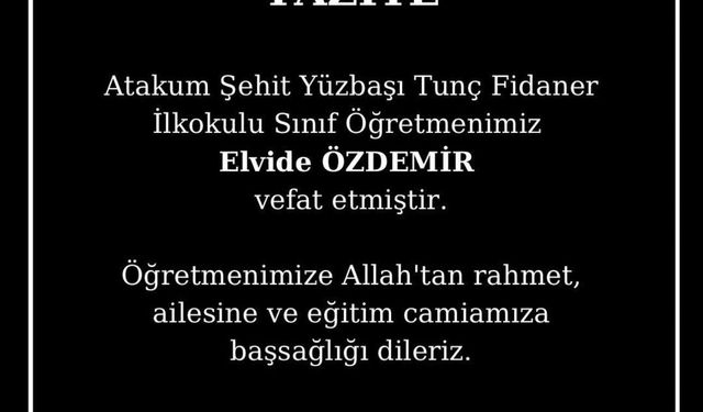 Samsun'da sınıf öğretmeni kansere yenik düştü