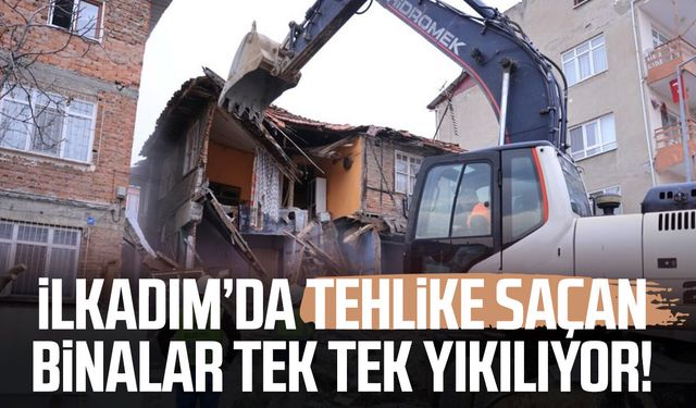 Tehlike oluşturan ve suç yuvasına dönen metruk binalar yıkılıyor