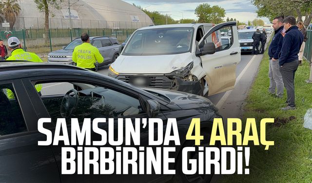 Samsun'da 4 araçlı zincirleme kaza: 2 yaralı