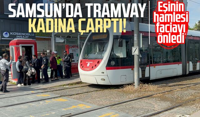 Tramvayın çarptığı kadın hastanelik oldu