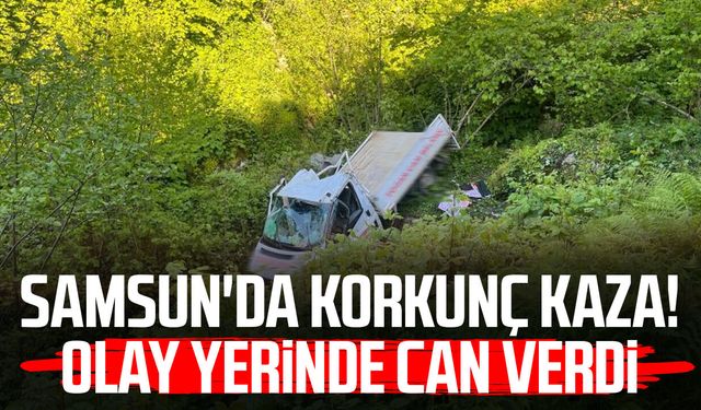 Samsun'da kereste yüklü kamyonet dere yatağına devrildi: 1 ölü, 2 yaralı