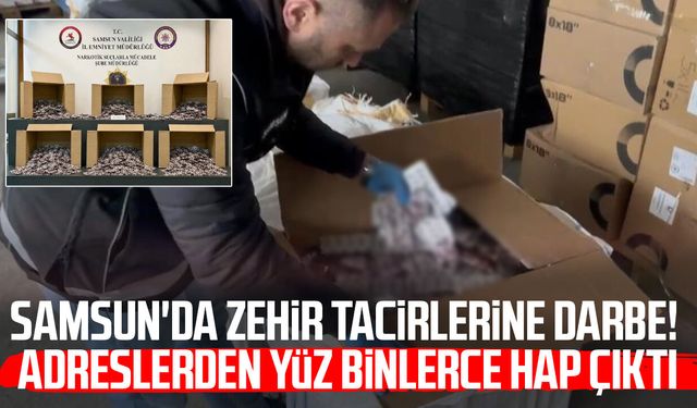 Samsun'da zehir tacirlerine darbe: 172 bin hap ele geçirildi