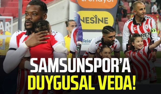 Samsunspor'da Olivier Ntcham ve Soner Gönül seremoniye çocuklarıyla çıktı