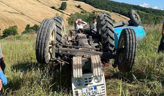 Bafra'da traktör devrildi: 1 ölü