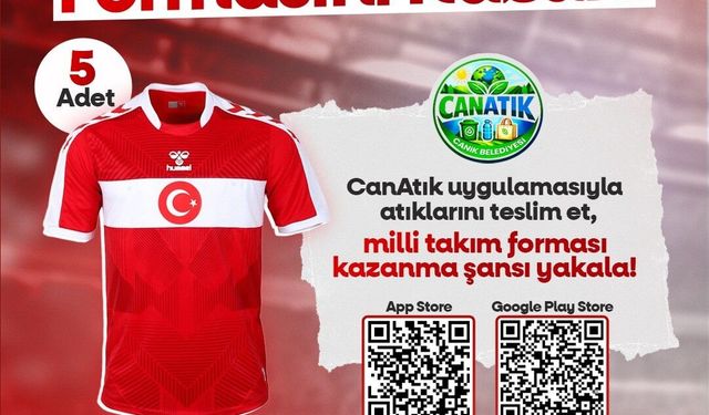 Canik'te atık getirene milli takım forması