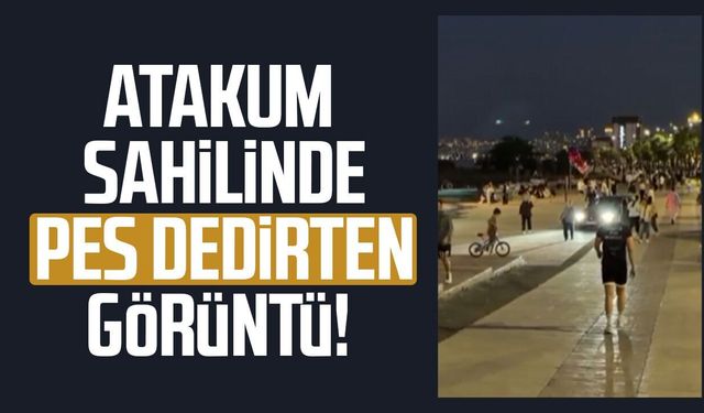Atakum sahilinde pes dedirten görüntü! Cezadan kaçamadı