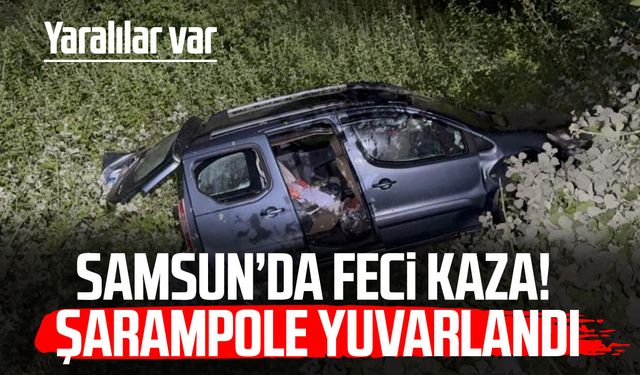 Kontrolden çıkan araç şarampole yuvarlandı: 2 yaralı
