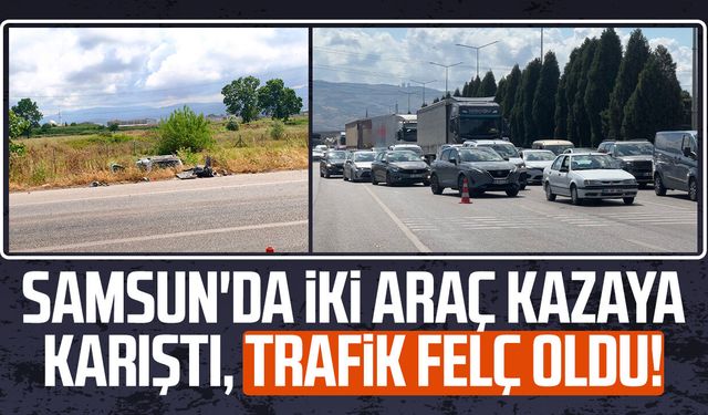 Kaza sonrası yol tek şeride düştü, geciken çalışma trafiği kilitledi