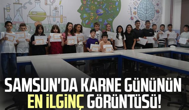 Samsun'da 13 ikiz öğrencinin karne heyecanı