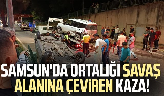 Samsun'da kontrolden çıkan otomobil dehşet saçtı