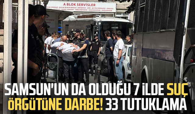 Samsun'un da olduğu 7 ilde suç örgütüne darbe! 33 tutuklama